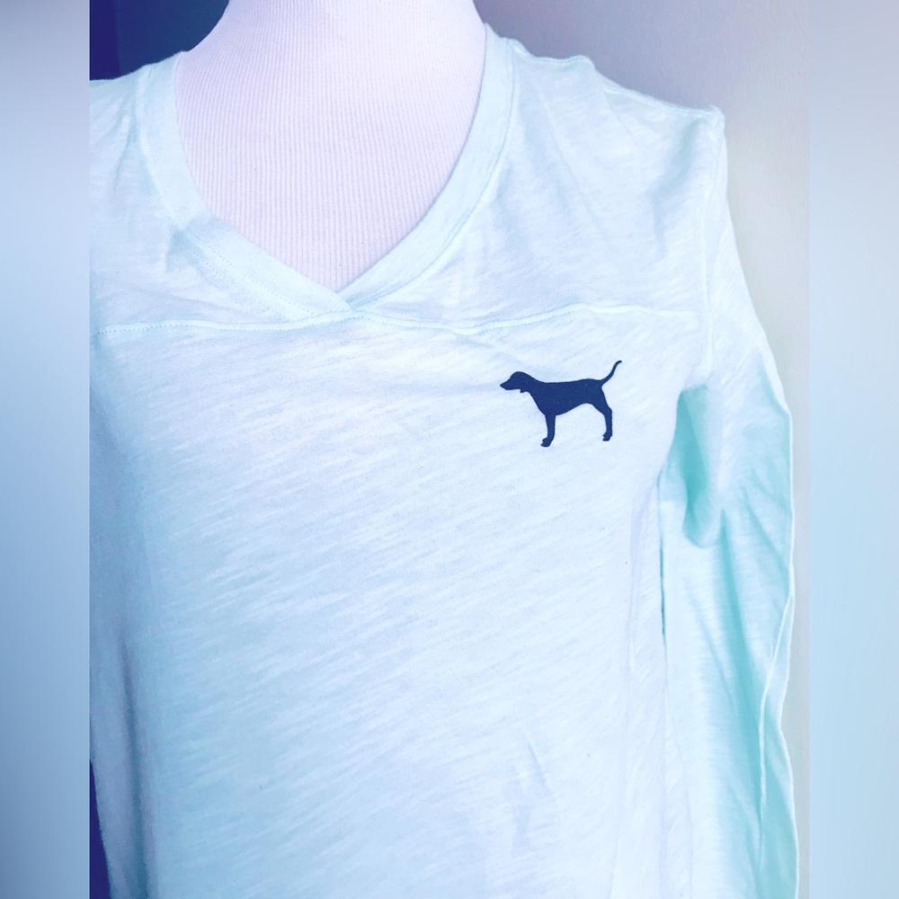 PINK Victoria's Secret Turquoise blue long sleeve Top Sm 3/$15